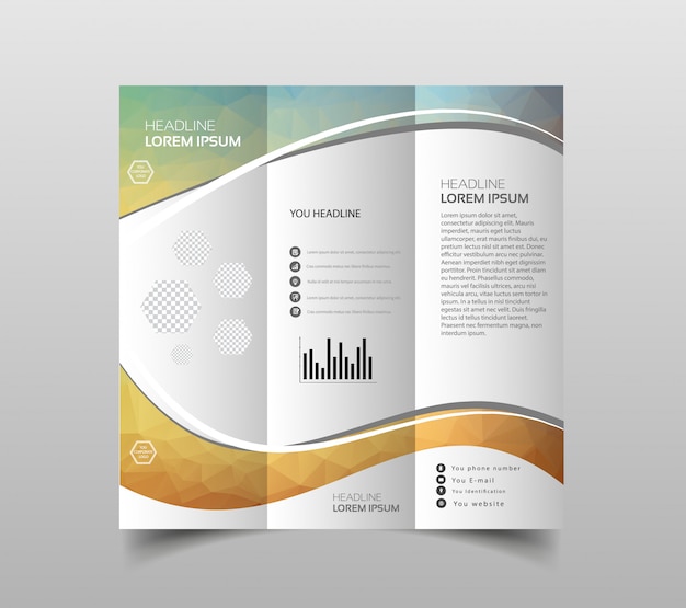 Vector de plantillas de diseño de folleto tríptico