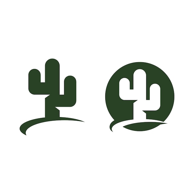 Vector de plantillas de diseño de íconos de cactus