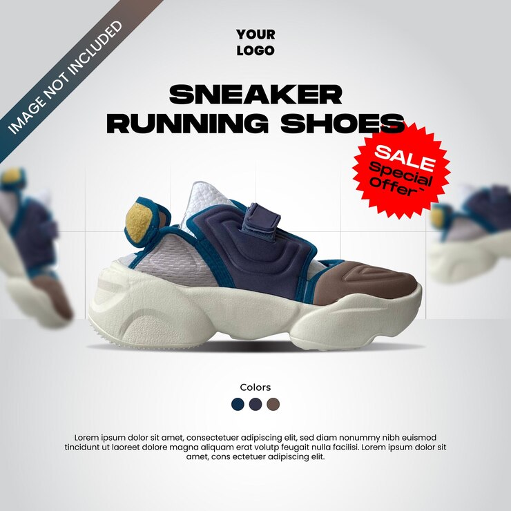 Vector de plantillas de instagram para carteles y folletos de zapatos