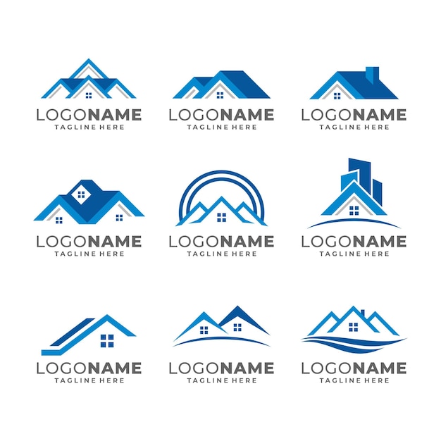Vector de plantillas de logotipos inmobiliarios