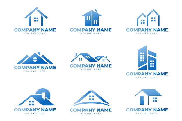 Vector de plantillas de logotipos inmobiliarios