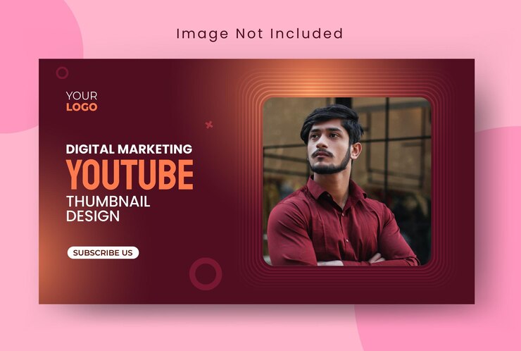 Vector de plantillas de miniaturas de la agencia de marketing digital de YouTube.