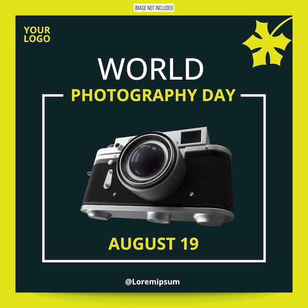 Vector de plantillas de publicaciones de instagram para el día mundial de la fotografía