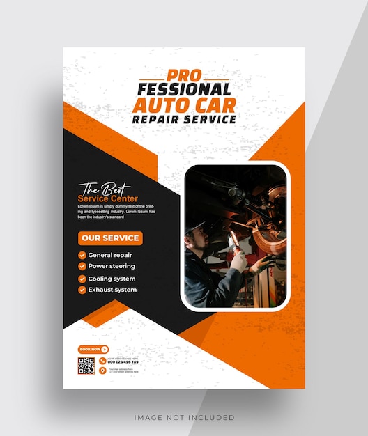Vector de plantillas de servicio profesional de reparación de automóviles