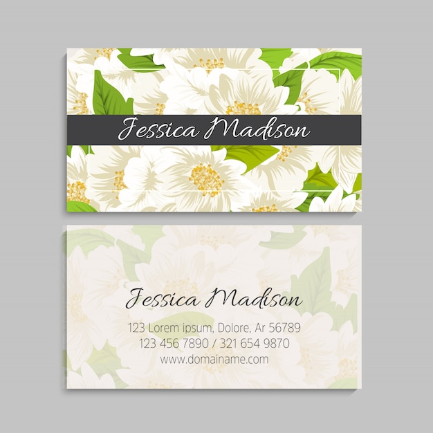 Vector de plantillas de tarjetas de visita de estilo floral