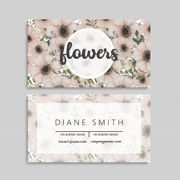 Vector de plantillas de tarjetas de visita de estilo floral
