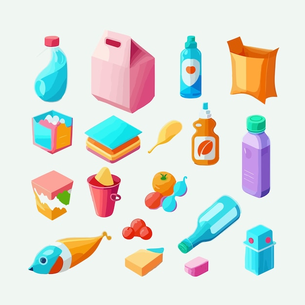 Vector de plástico lindo estilo de dibujos animados