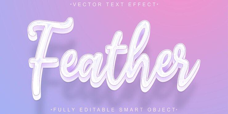 Vector vector de pluma efecto de texto de objeto inteligente totalmente editable