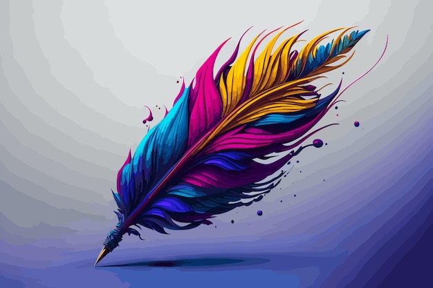 Vector de pluma de pluma de colores