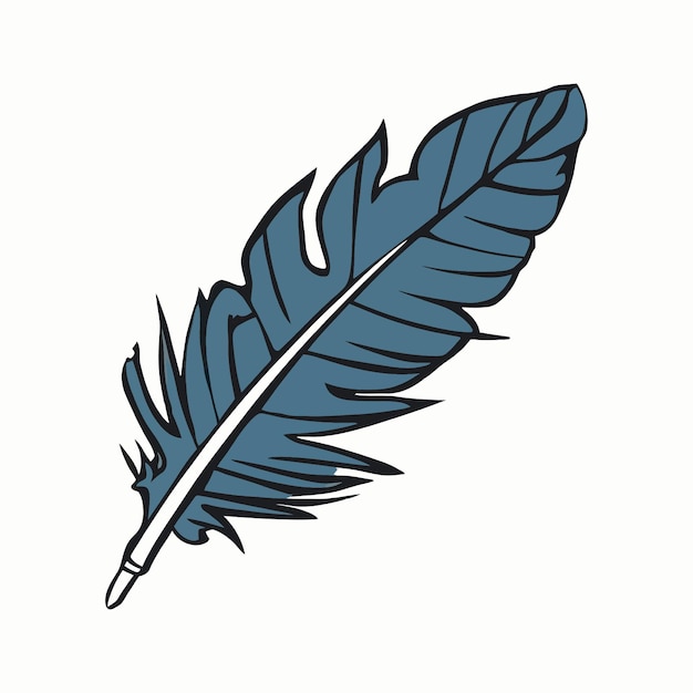 Vector de plumas de pájaro en un estilo plano Icono de pluma
