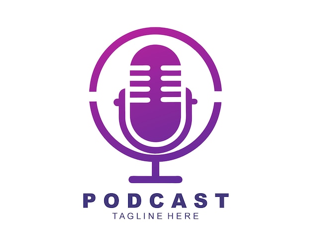Vector de podcast creativo de logotipo de tecnología de podcast