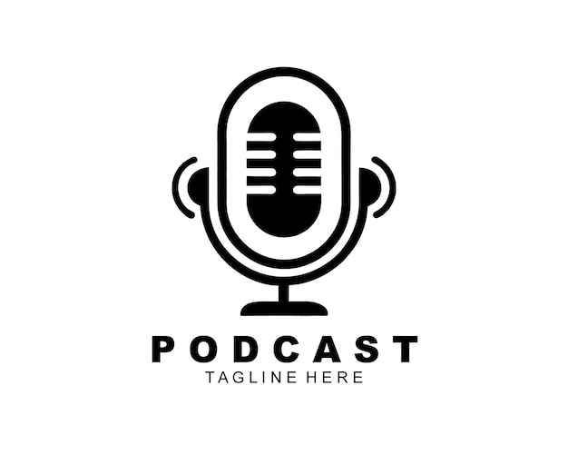 Vector de podcast creativo de logotipo de tecnología de podcast