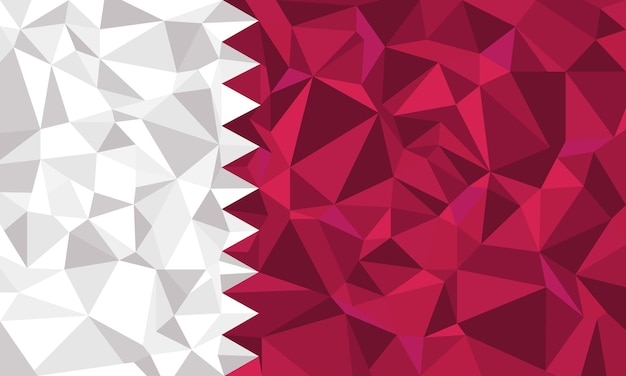 Vector de polígono abstracto de bandera de Qatar