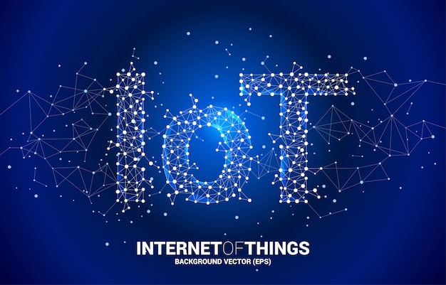Vector Polygon dot connect line en forma de texto IoT