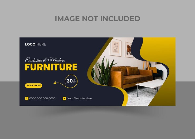 Vector de portada de FB de muebles modernos creativos