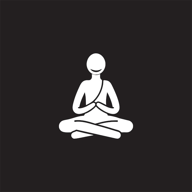 Vector de postura de yoga con icono de meditación y atención plena