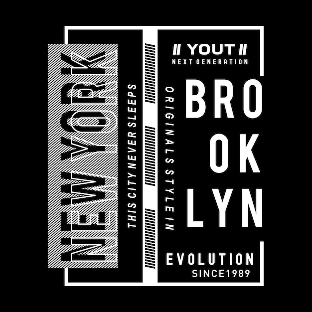 Vector premium de camiseta gráfica de tipografía de evolución de nueva york