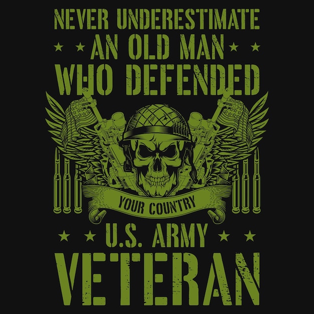 Vector premium de diseño de camiseta gráfica veterana