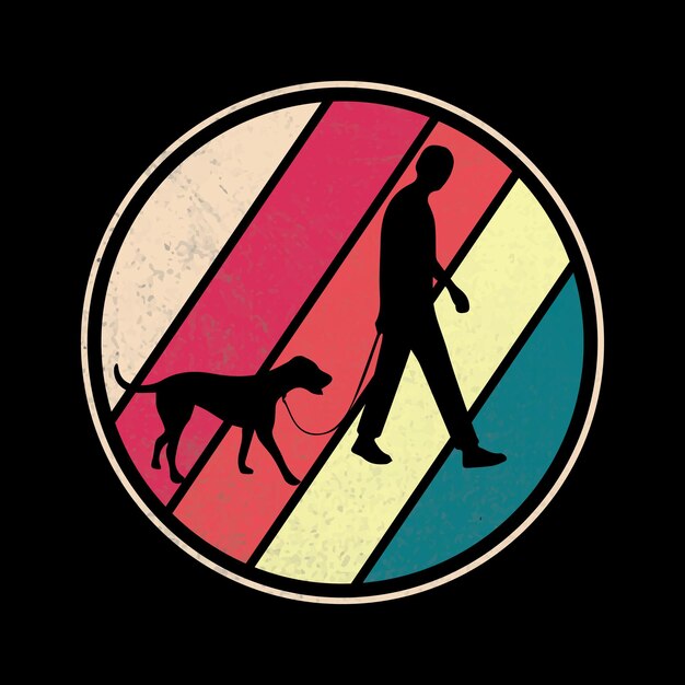 Vector premium de diseño de camiseta de perro retro