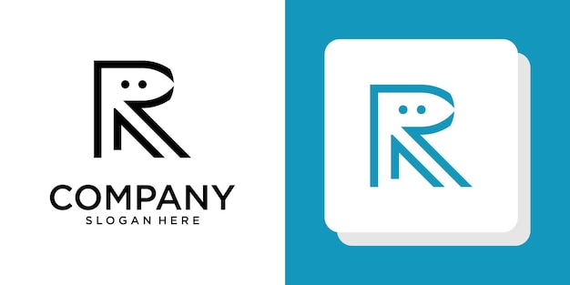 Vector premium de diseño creativo de la letra R del logotipo