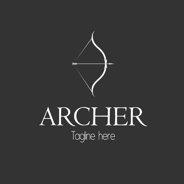 Vector premium de diseño de logotipo de arquero