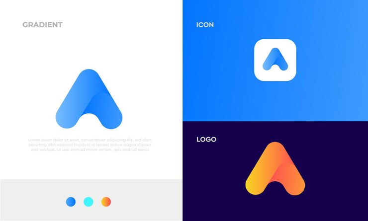 Vector un vector premium de diseño de logotipo degradado de letra
