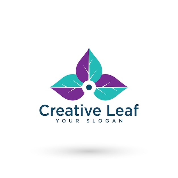 Vector premium de diseño de logotipo de hoja creativa