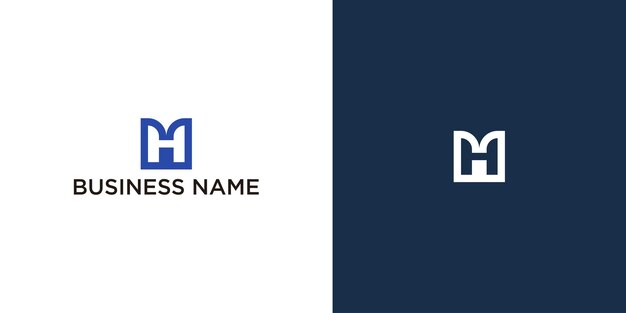 Vector premium de diseño de logotipo de letra mh corporativa