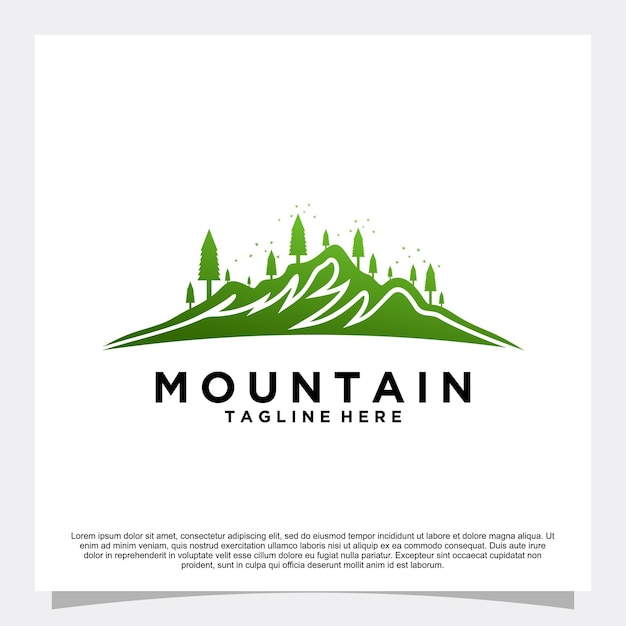 Vector premium de diseño de logotipo de montaña