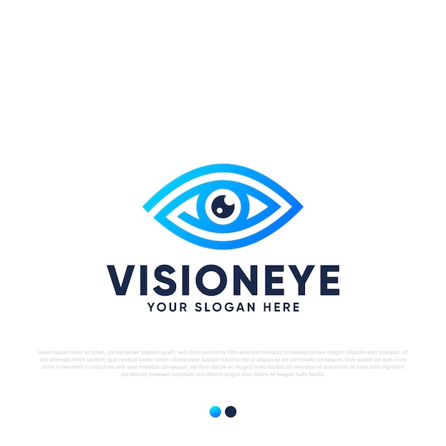 Vector premium de diseño de logotipo de ojo de visión