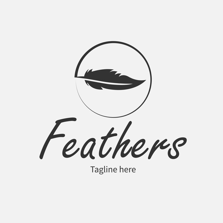 Vector premium de diseño de logotipo de pluma