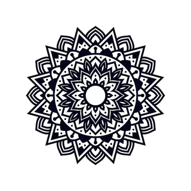 Vector vector premium de diseño de mandala floral simple