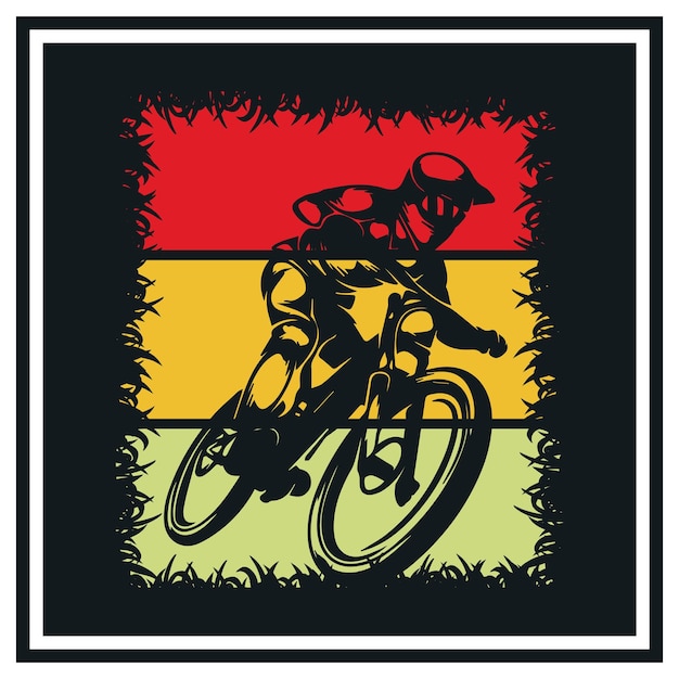 Vector premium de diseño de paisaje vintage retro de bicicleta de montaña