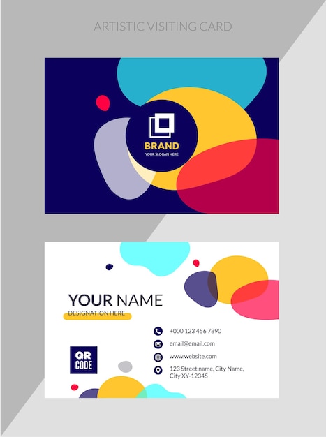 Vector premium de diseño de tarjeta de visita colorido abstracto