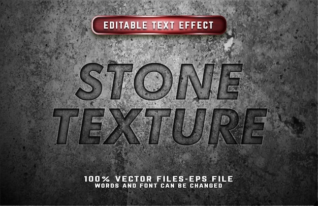 Vector premium de efecto de texto 3d de piedra