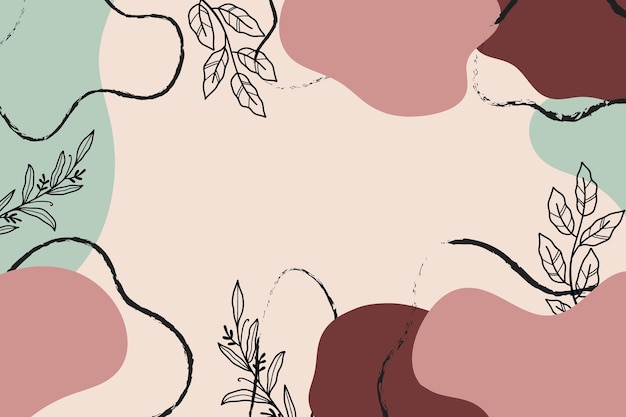 Vector premium de escritorio de fondo de pantalla de Boho abstracto dibujado a mano