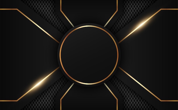 Vector premium de fondo negro y dorado moderno de lujo