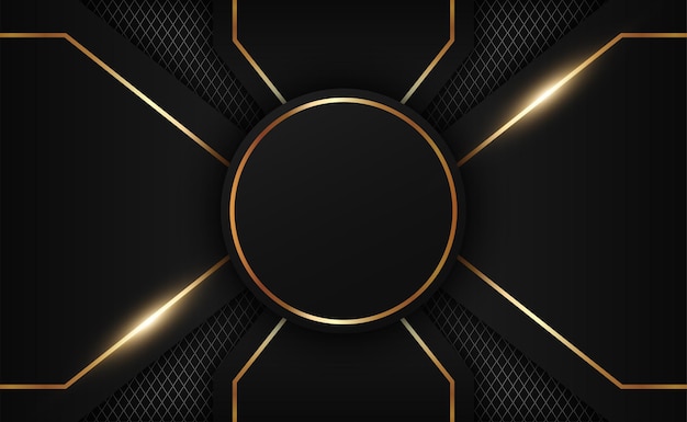 Vector premium de fondo negro y dorado moderno de lujo