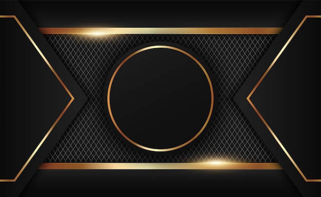 Vector premium de fondo negro y dorado moderno de lujo