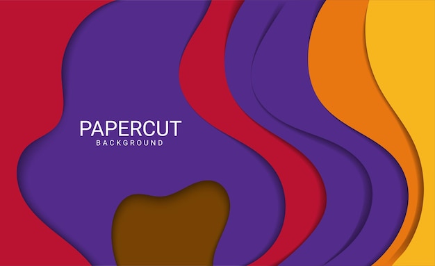 Vector premium de fondo de onda de formas de corte de papel de color suave abstracto