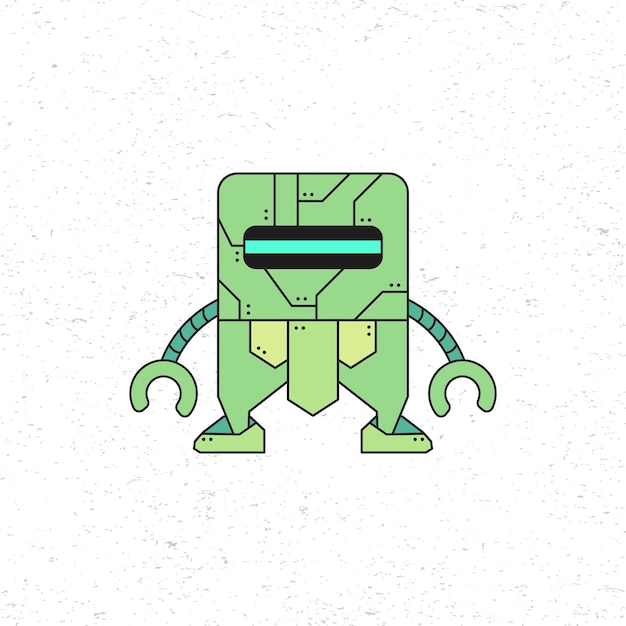 Vector premium de gráfico de robot de cuerpo completo verde