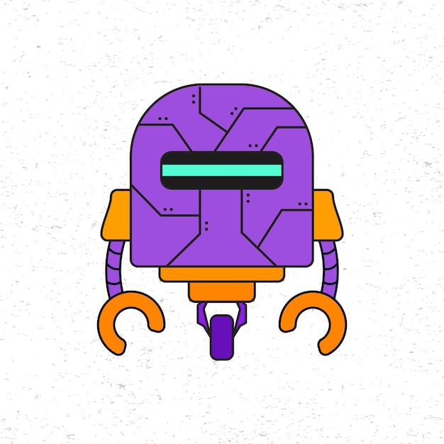 Vector premium de gráfico de robot púrpura y naranja