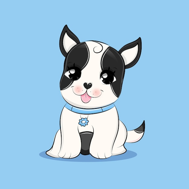 Vector premium de ilustración de dibujos animados de perro lindo