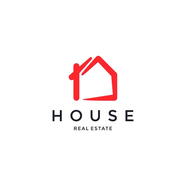 Vector premium del logotipo de bienes raíces de la hipoteca de la casa