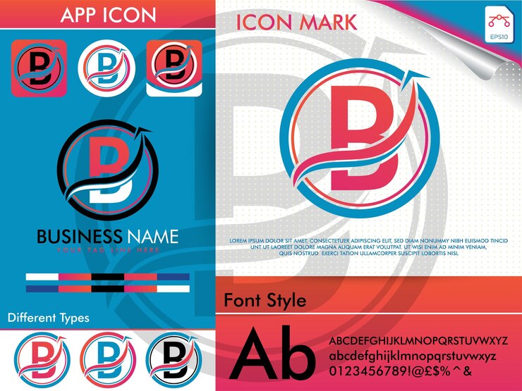 Vector vector premium de logotipo de círculo simple de letra b