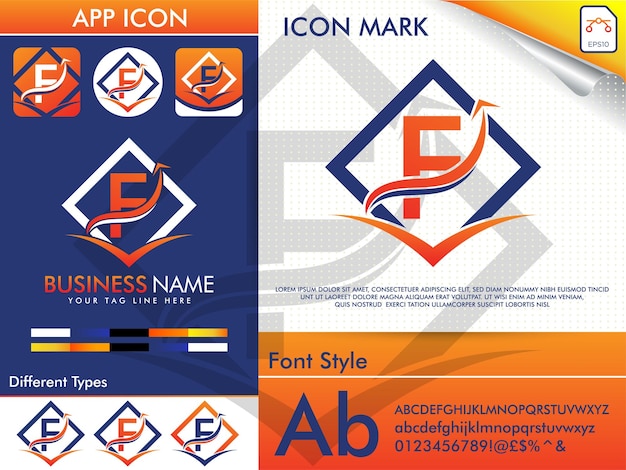 Vector premium de logotipo de finanzas de letra F
