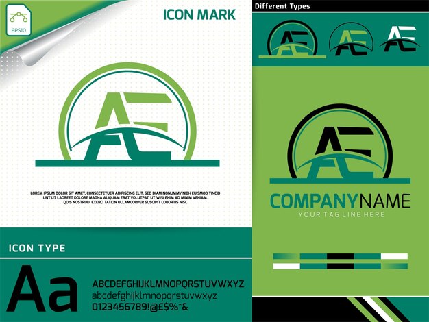 Vector premium de logotipo de letra ae