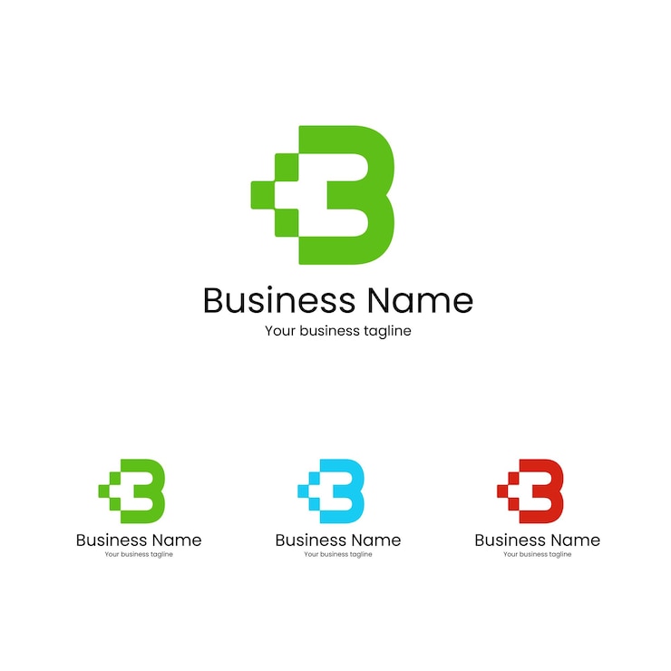 Vector vector premium de logotipo de letra b y tecnología