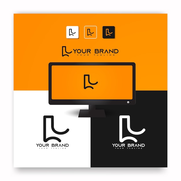 Vector premium del logotipo de la marca con la letra inicial L