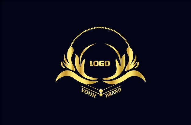Vector premium del logotipo de la marca de lujo con gradiente de lujo